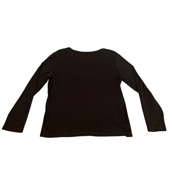Talbots Outlet 100% Cotton Black Long Sleeve Women's T Shirt Size XL - Picture 6 of 6